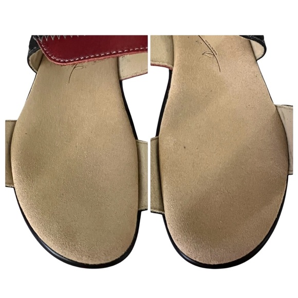 SAS Black & Red Hidden Nudu Heel Strap Leather Sandals Size 6.5 EUC Comfort Sole - Picture 8 of 14